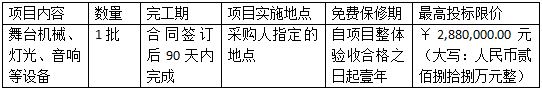 四会市文化馆剧场灯光、音响设备采购项目招标公告